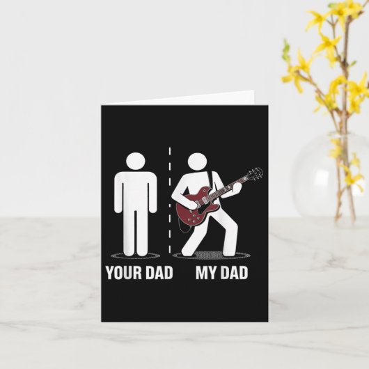 Your Dad My Dad Funny Father Music Guitar Player H カード (黄色い花)