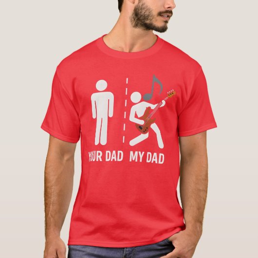 Your Dad My Dad Funny Father Music Guitar Player M Tシャツ (正面)