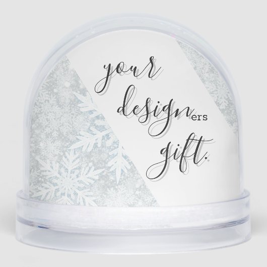 Your Design ers Gift, Golden Snowflake Snow Globe (正面)