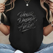 Your Design Here Bold Text Women's Black T-Shirt Tシャツ