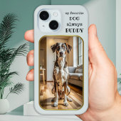 Your Dog お気に入りの Photo Chic金ゴールドブルー Case-Mate iPhoneケース