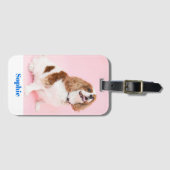 Your Dog or Pet Photo, Blue Name, Vs 2 ラゲッジタグ (正面横)