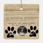 Your Dog Photo n Paws 1860 Legal おもしろい Document セラミックオーナメント (裏面)