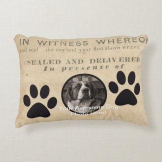 Your Dog Photo n Paws 1860 Legal Documentアンティーク アクセントクッション