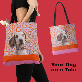 Your Dog Photo Nameフォントカラーオプショントートバッグ トートバッグ