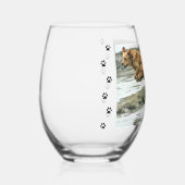 Your Dog Photo with Paw Prints ステムなしワイングラス (正面)