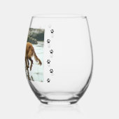 Your Dog Photo with Paw Prints ステムなしワイングラス (裏面)