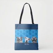 Your Dog(s) Photo for Dog Mom lovers Blue Pattern トートバッグ (正面)