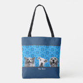 Your Dog(s) Photo for Dog Mom lovers Blue Pattern トートバッグ (裏面)