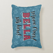 Your Dog's Name Funny Design Accent Pillow アクセントクッション (正面(垂直))