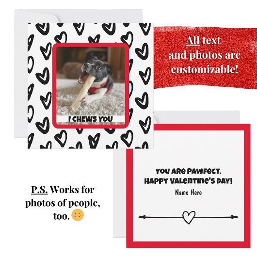 Your Dog's Photo おもしろい and Cute Note Card ノートカード