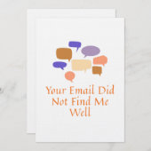 Your Email Did Not Find Me Well 招待状 (正面/裏面)