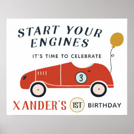 Your Engine Race Car Birthday Party Any Ageを開始 ポスター