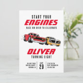 Your Engine Racing Cars Birthday Partyの開始 招待状 (スタンド正面)