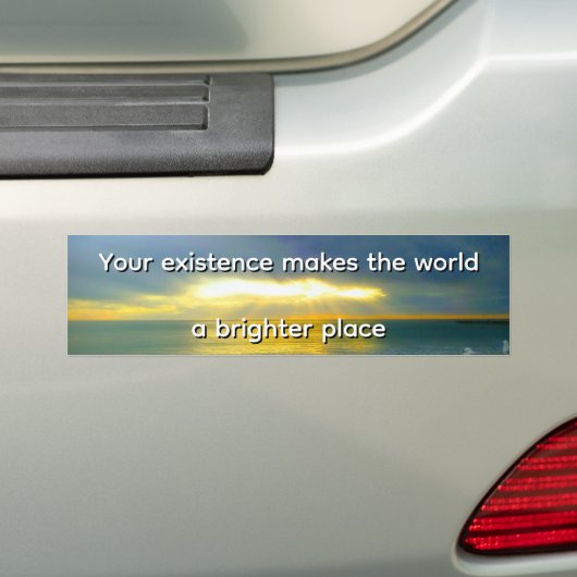 "Your Existence Makes the World a Brighter Place" バンパーステッカー (車上)