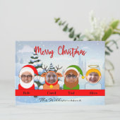 Your Family as Santa Reindeer小妖精や小人とエンジェル写真 シーズンカード (スタンド正面)