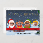 Your Family is Santa Reindeer小妖精や小人とエンジェル写真 ポストカード (正面/裏面)