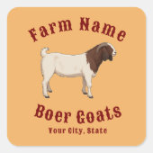 Your Farm Boer Goats スクエアシール (正面)