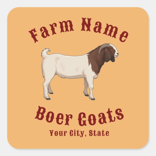 Your Farm Boer Goats スクエアシール (正面)