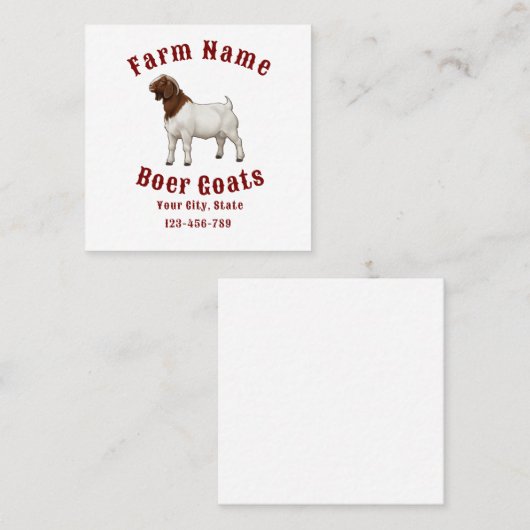 Your Farm Boer Goats スクエア名刺 (正面/裏面)