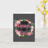 Your Feelings Are Valid Mental Health People With  カード (黄色い花)