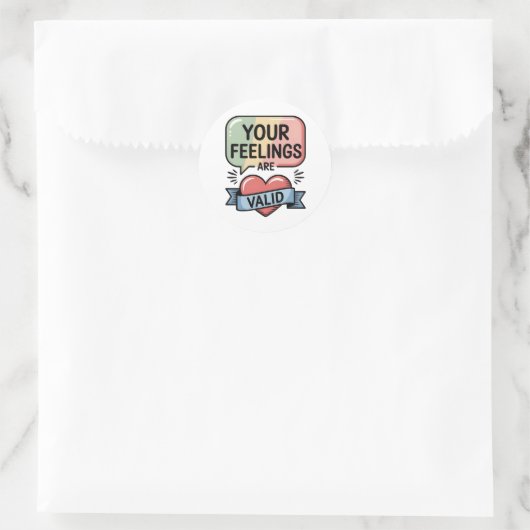 Your Feelings Are Valid – Pastel Support Sticker ラウンドシール (バッグ)
