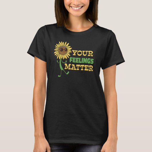 Your Feelings Matter   Mental Health Hippie Sunflo Tシャツ (正面)