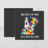 Your Fight Is My Fight Puzzle Ribbon Autism Mom Aw 招待状 (正面/裏面)