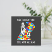 Your Fight Is My Fight Puzzle Ribbon Autism Mom Aw 招待状 (スタンド正面)