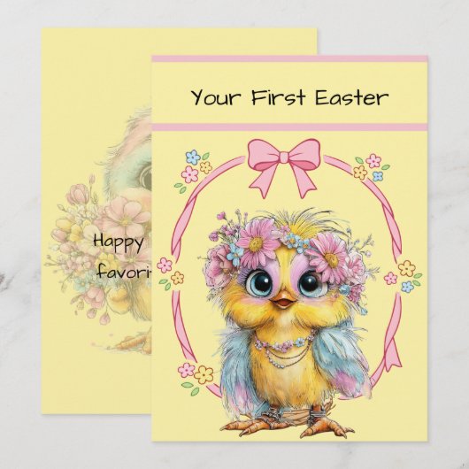 Your First Easter Flat Note Card ノートカード (正面/裏面)