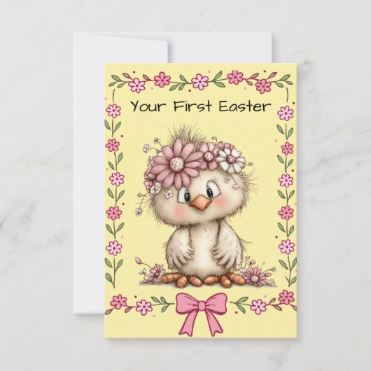 Your First Easter Flat Note Card ノートカード (正面)