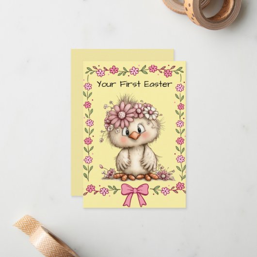 Your First Easter Flat Note Card ノートカード (正面/裏面インサイチュ)