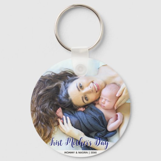 Your First Mother's Day personalised photo  キーホルダー (正面)