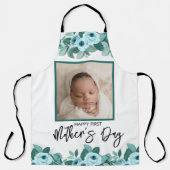 Your First Mother's Day Rose Greenery Photo エプロン (正面)