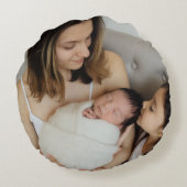 Your First Mother's Day Rose Greenery Photo ラウンドクッション (裏面)