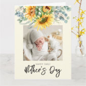 Your First Mother's Day Sunflower Greeneryの写真 カード (黄色い花)