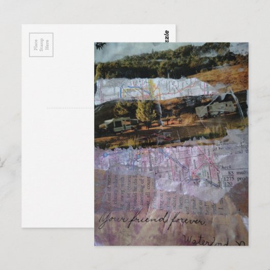 Your Friend Forever mixed media collage ポストカード (正面/裏面)