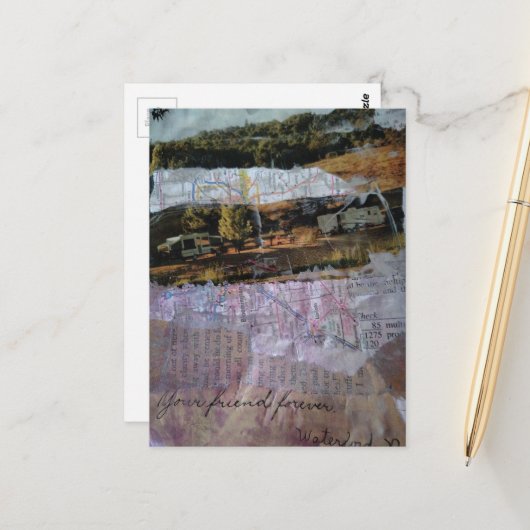 Your Friend Forever mixed media collage ポストカード (正面/裏面インサイチュ)