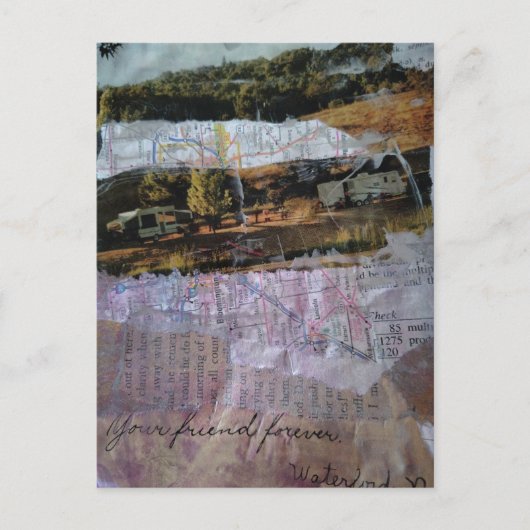 Your Friend Forever mixed media collage ポストカード (正面)