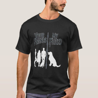 Your Friends vs My Friends おもしろい Introvert pet dog Tシャツ
