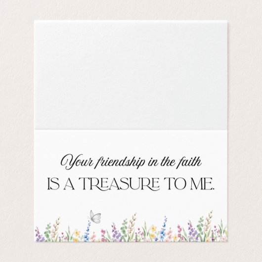 Your friendship in the faith is a treasure to me. (外部フラット)