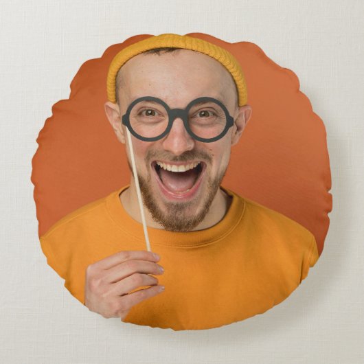 Your Funny Photo Selfie Upload  ラウンドクッション (正面)