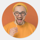 Your Funny Photo Selfie Upload ラウンドシール (正面)