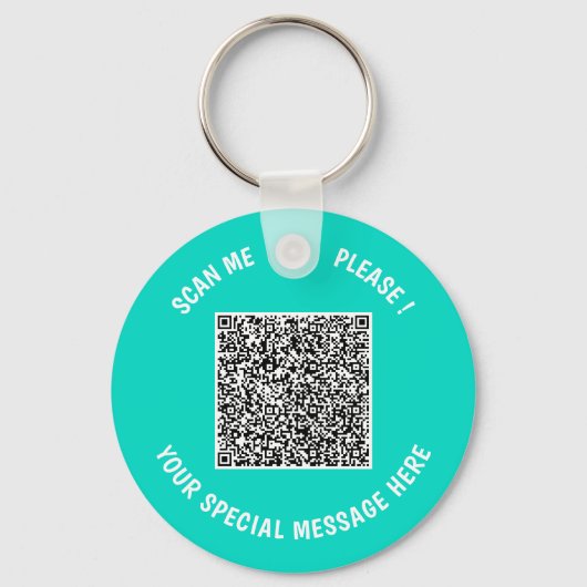 Your Funny QR Code Keychain Example Custom Text キーホルダー (正面)