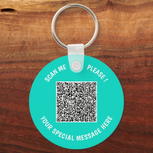 Your Funny QR Code Keychain Example Custom Text キーホルダー (正面)