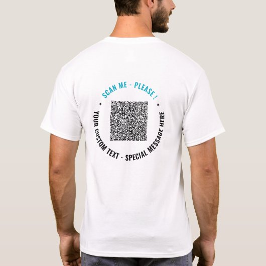 Your Funny QR Code T-Shirt Template Custom Text Tシャツ (裏面)