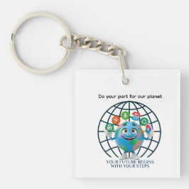 Your Future Your Steps Earth Day Sustainability キーホルダー