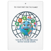 Your Future Your Steps Earth Day Sustainability クリップボード (裏面)