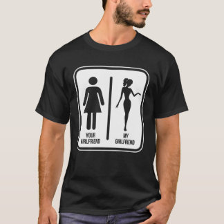Your girlfriend vs my girlfriend tシャツ