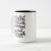 Your God Scripture Hand主のレタリングを愛して下さい ツートーンマグカップ (正面左)